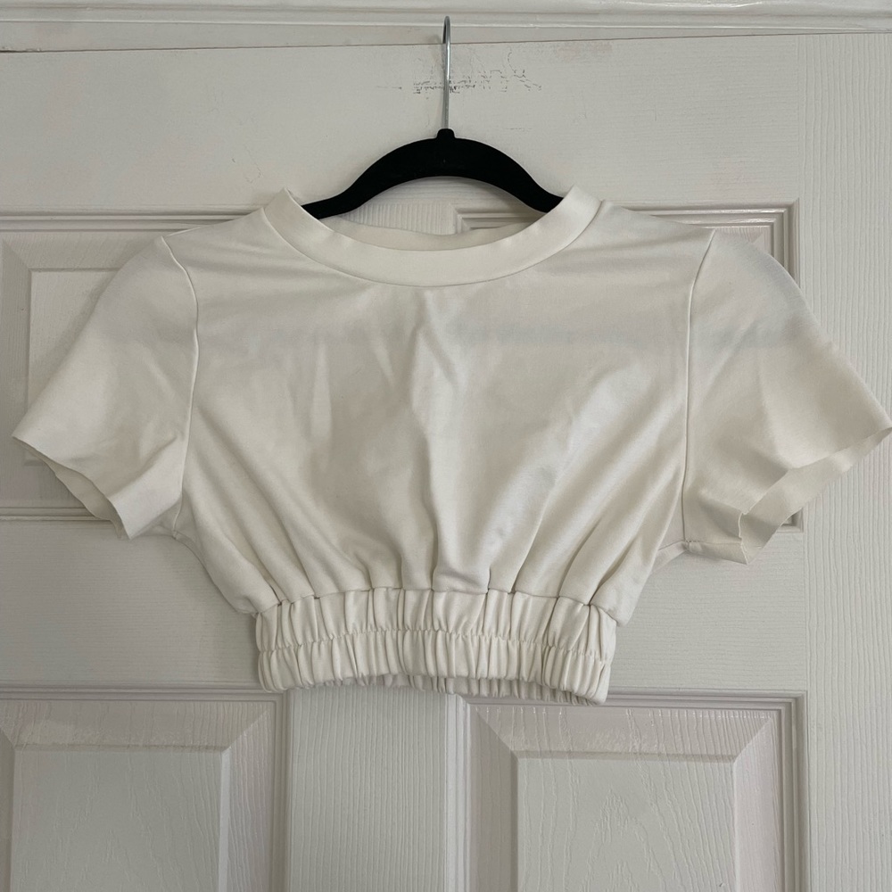 revolve cinched cropped t-shirt